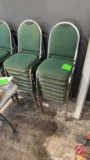Metal Frame Green Padded Stacking Chairs