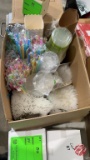 Assorted Lot Of Straws & Plastic Containers