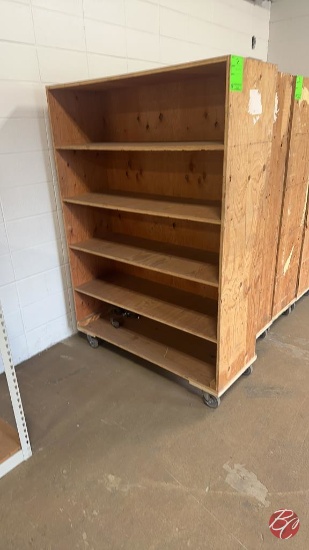 Wooden Shelving Unit On Casters