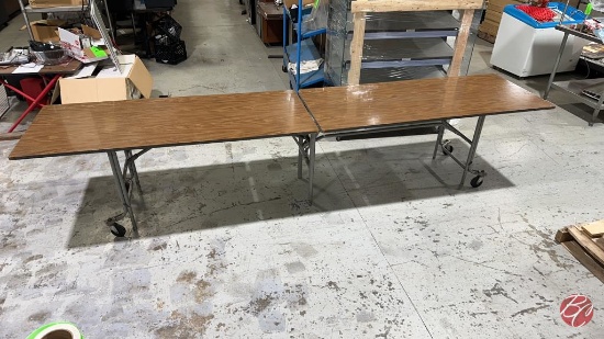Wood Folding Lunch Tables 144" x 29-1/2" x 30"