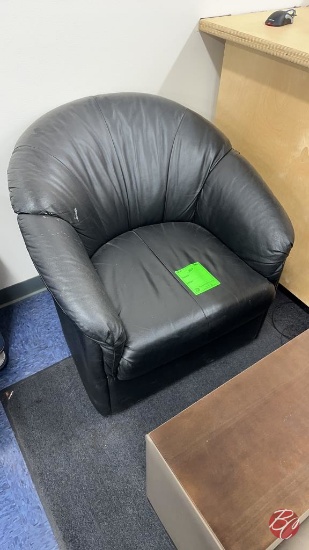 Leather Black Padded Chair