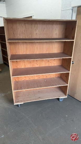 Wooden Shelving Unit On Casters
