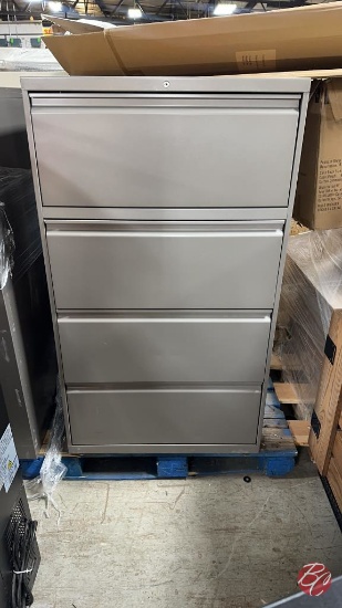 Metal 4-Drawer Filing Cabinet 30" x 18" x 53"
