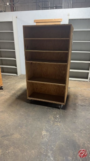 Wooden Shelving Unit On Casters