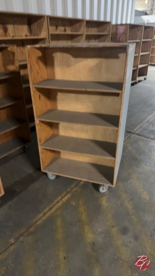 Wooden Shelving Unit On Caster