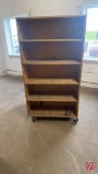 Wooden Shelving Unit On Casters