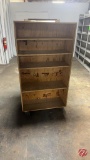 Wooden Shelving Unit On Casters