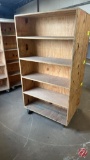 Wooden Shelving Unit On Casters