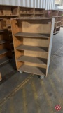 Wooden Shelving Unit On Caster