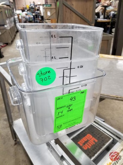 Cambro Containers (3-6 Qt. & 1-12 Qt.)