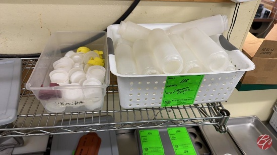 Squeeze Bottles W/ Lids & (2) Containers