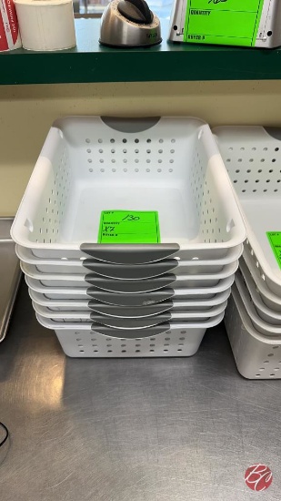 Plastic White Baskets W/ Handles