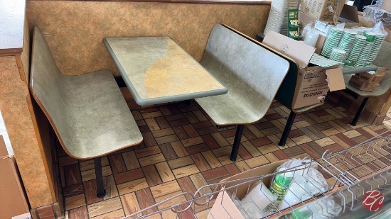 Plymold Metal Frame Wood 4-Person Booths 62"x42"