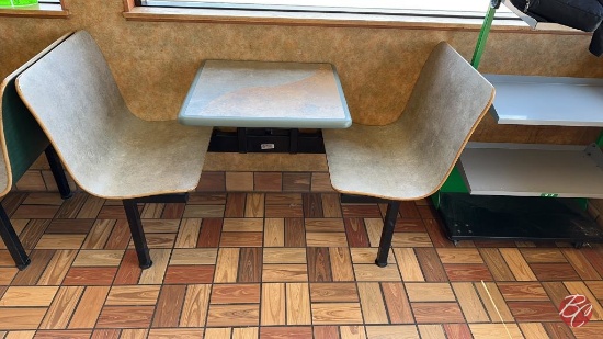 Plymold Metal Frame Wood 2-Person Booths 62"x23"