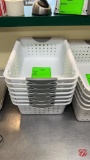 Plastic White Baskets W/ Handles
