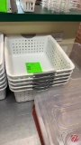 Plastic White Baskets W/ Handles