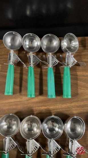 Stainless Steel Portion Scoops W/ Rubber Handles