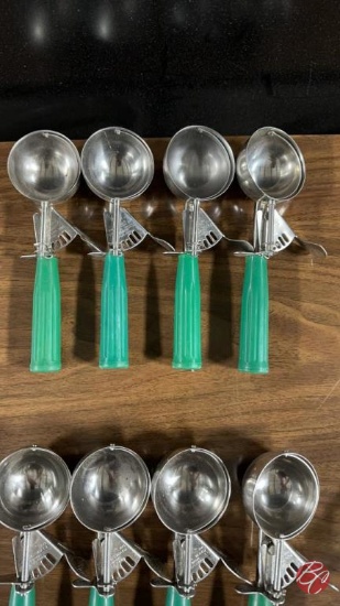 Stainless Steel Portion Scoops W/ Rubber Handles