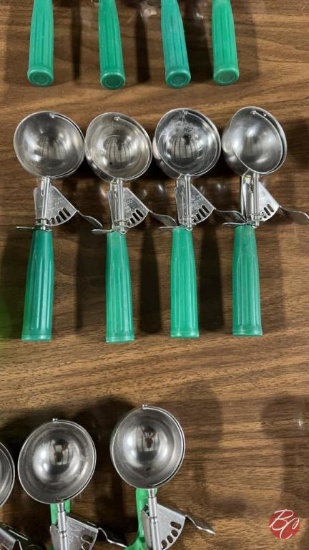 Stainless Steel Portion Scoops W/ Rubber Handles