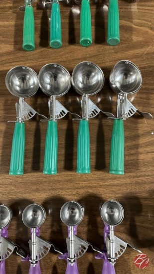 Stainless Steel Portion Scoops W/ Rubber Handles