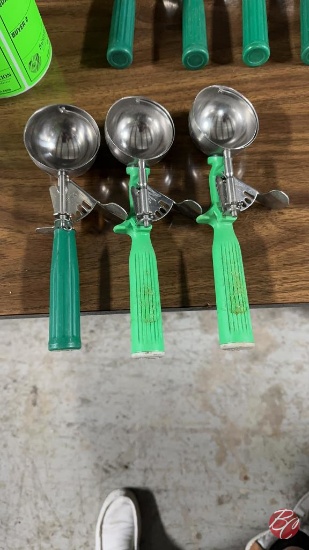 Stainless Steel Portion Scoops W/ Rubber Handles