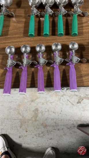 Stainless Steel Portion Scoops W/ Rubber Handles