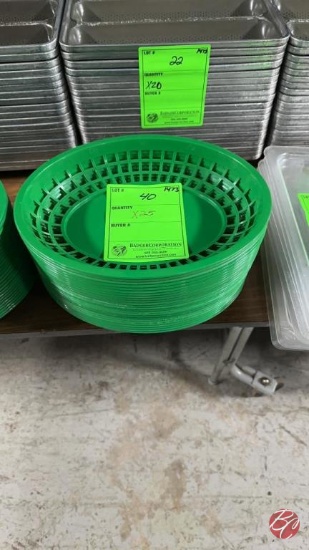 Plastic Green Sandwich Baskets