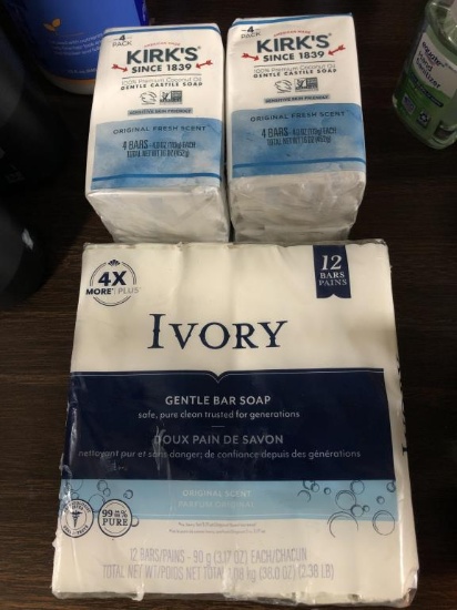 Ivory Gentle & Kirks Castile Bar Soaps