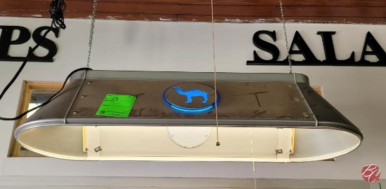 Hanging Light Fixture With Camel Logo