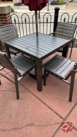 Metal Black Square Patio Table Approx: 36"x36"x29"