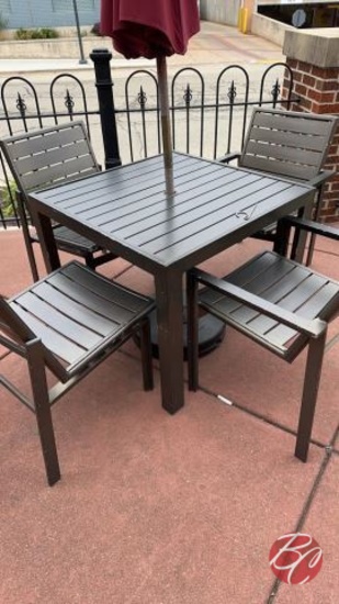 Metal Black Square Patio Table Approx: 36"x36"x29"