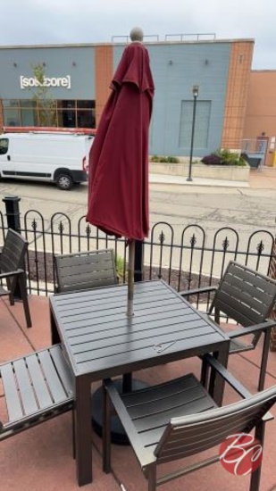 Outside Patio Umbrellas W/ Weighted Stand