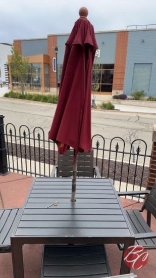 Outside Patio Umbrellas W/ Weighted Stand