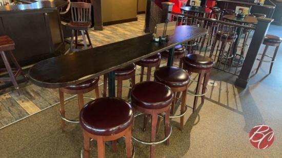 Dark Brown High Top Counter W/ Heavy Duty Base 96