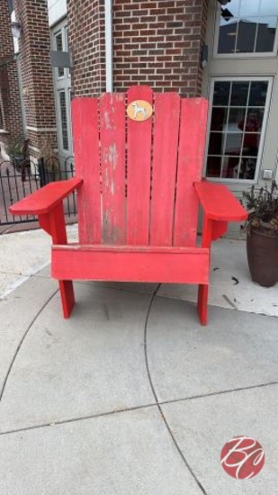 Custom Wood Large Badger Red Beach Chair