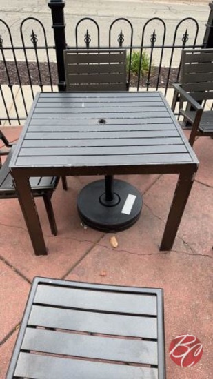 Metal Black Square Patio Table Approx: 36"x36"x29"