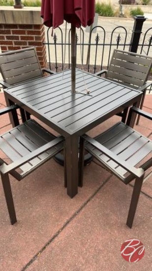 Metal Black Square Patio Table Approx: 36"x36"x29"