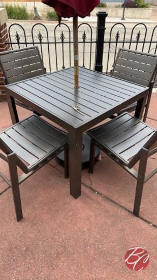 Metal Black Square Patio Table Approx: 36"x36"x29"