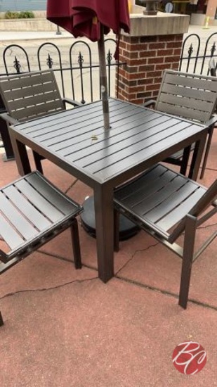 Metal Black Square Patio Table Approx: 36"x36"x29"