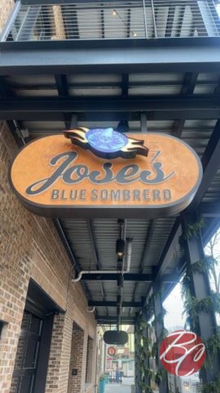 Jose's Blue Sombrero Outside Sign