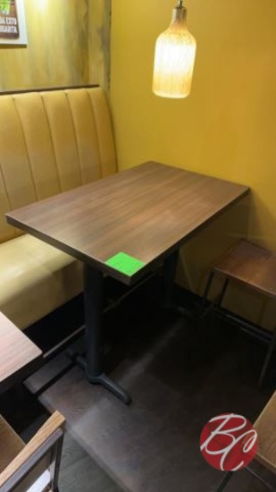 Dark Wood Rectangle High Top Table W/ Dual Bases