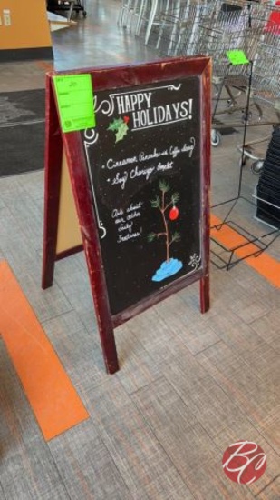 Two Sided Wood Frame Chalk Board Advertising Sign
