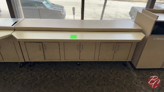 Wood Portable Service Counter W/ Understorage 84"