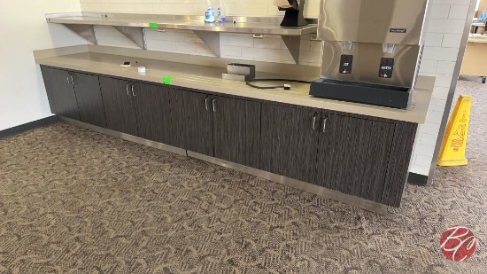 Wood 8-Door Storage Cabinet W/ Composite Top 170"