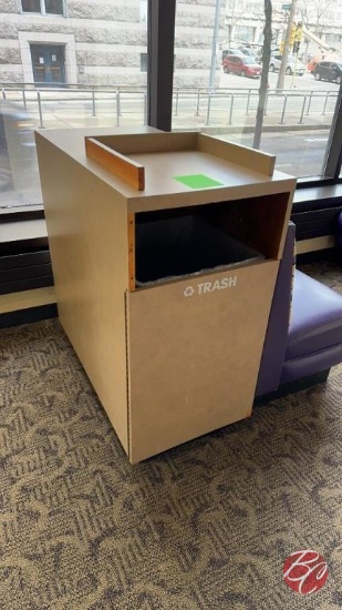 Wood Single Garbage Receptical Approx: 21-1/2"x42"