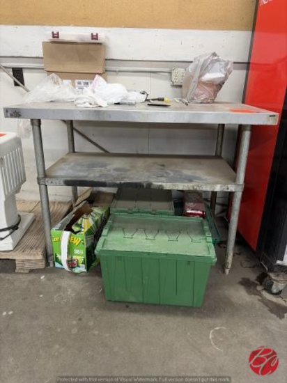 Stainless Steel Table W/Galvanized Under Shelf