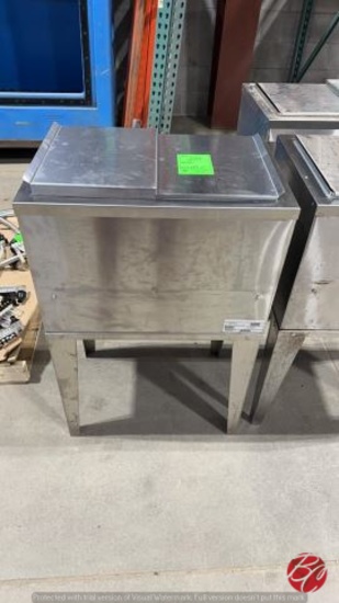 Stainless Steel Cold Plate Ice Bin W/ Lids 22"