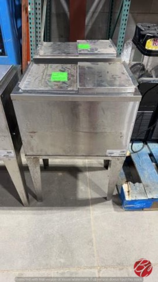 Stainless Steel Cold Plate Ice Bin W/ Lids 22"