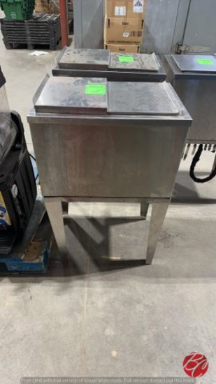 Stainless Steel Cold Plate Ice Bin W/ Lids 22"