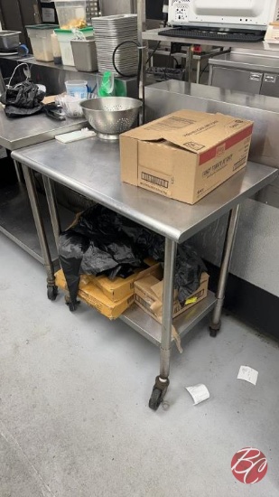 All Stainless Steel Worktop Table W/ Casters 36"